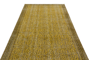 Yellow Over Dyed Vintage Rug 4'12'' x 8'9'' ft 152 x 266 cm