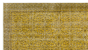 Yellow Over Dyed Vintage Rug 4'12'' x 8'9'' ft 152 x 266 cm