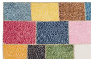 Mixed Over Dyed Patchwork Unique Rug 5'3'' x 7'7'' ft 160 x 230 cm