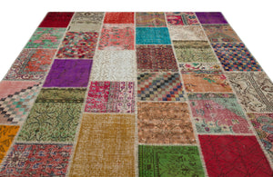 Naturel Over Dyed Patchwork Unique Rug 8'1'' x 10'1'' ft 246 x 308 cm