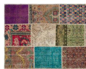 Naturel Over Dyed Patchwork Unique Rug 8'1'' x 10'1'' ft 246 x 308 cm
