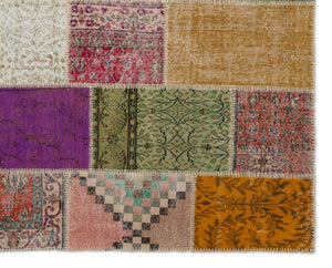 Naturel Over Dyed Patchwork Unique Rug 8'1'' x 10'1'' ft 246 x 308 cm