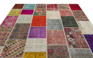 Naturel Over Dyed Patchwork Unique Rug 8'1'' x 10'1'' ft 247 x 308 cm