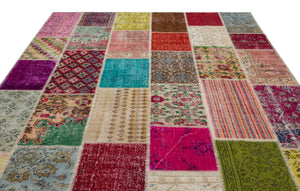 Naturel Over Dyed Patchwork Unique Rug 8'1'' x 10'0'' ft 247 x 306 cm