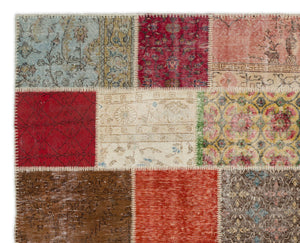 Naturel Over Dyed Patchwork Unique Rug 8'1'' x 10'0'' ft 247 x 306 cm