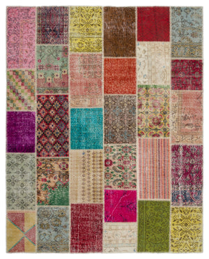 Naturel Over Dyed Patchwork Unique Rug 8'1'' x 10'0'' ft 247 x 306 cm