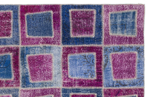 Pink Over Dyed Patchwork Unique Rug 5'3'' x 7'7'' ft 160 x 230 cm