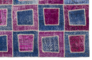 Pink Over Dyed Patchwork Unique Rug 5'3'' x 7'7'' ft 160 x 230 cm