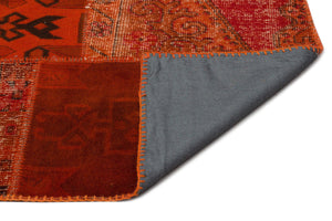 Red Over Dyed Patchwork Unique Rug 9'9'' x 13'10'' ft 298 x 422 cm