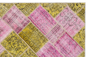 Mixed Over Dyed Patchwork Unique Rug 5'3'' x 7'7'' ft 160 x 230 cm