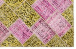 Mixed Over Dyed Patchwork Unique Rug 5'3'' x 7'7'' ft 160 x 230 cm