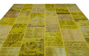Green Over Dyed Patchwork Unique Rug 8'12'' x 12'0'' ft 274 x 366 cm