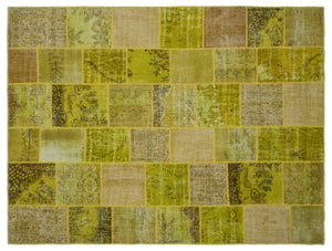 Green Over Dyed Patchwork Unique Rug 8'12'' x 12'0'' ft 274 x 366 cm