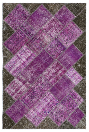 Mixed Over Dyed Patchwork Unique Rug 5'3'' x 7'7'' ft 160 x 230 cm