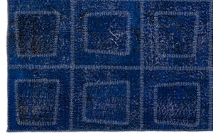 Blue Over Dyed Patchwork Unique Rug 5'3'' x 7'7'' ft 160 x 230 cm