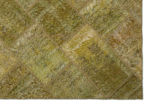 Green Over Dyed Patchwork Unique Rug 5'3'' x 7'7'' ft 160 x 230 cm