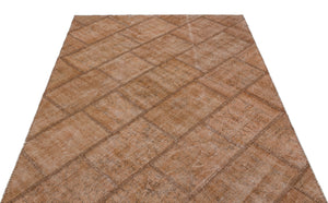 Brown Over Dyed Patchwork Unique Rug 5'1'' x 7'7'' ft 154 x 230 cm