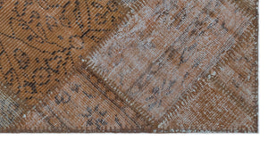 Brown Over Dyed Patchwork Unique Rug 2'7'' x 5'0'' ft 80 x 153 cm