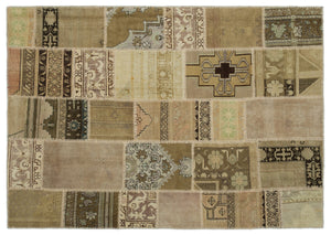 Anatolia Over Dyed Patchwork Unique Rug 5'3'' x 7'7'' ft 160 x 230 cm