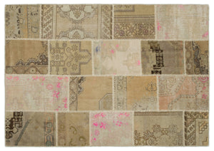 Anatolia Over Dyed Patchwork Unique Rug 5'3'' x 7'7'' ft 160 x 230 cm