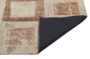 Beige Over Dyed Patchwork Unique Rug 5'3'' x 7'11'' ft 160 x 241 cm