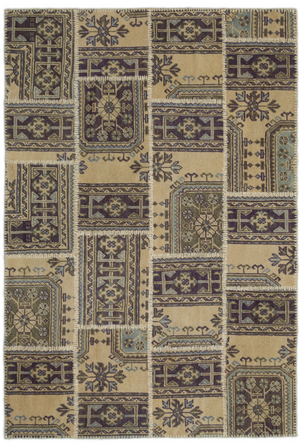 Natural Anatolium Patchwork Rug 5'3'' x 7'7'' ft 160 x 230 cm