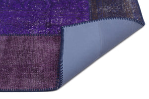 Purple Over Dyed Patchwork Unique Rug 5'3'' x 7'7'' ft 160 x 230 cm