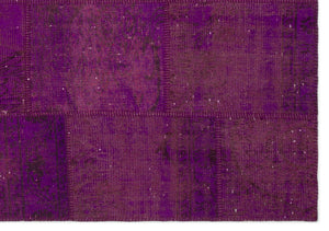 Purple Over Dyed Patchwork Unique Rug 5'3'' x 7'7'' ft 160 x 230 cm