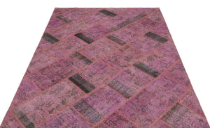 Pink Over Dyed Patchwork Unique Rug 5'3'' x 7'8'' ft 160 x 233 cm