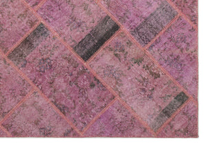 Pink Over Dyed Patchwork Unique Rug 5'3'' x 7'8'' ft 160 x 233 cm