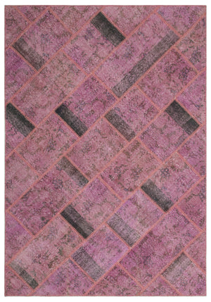 Pink Over Dyed Patchwork Unique Rug 5'3'' x 7'8'' ft 160 x 233 cm