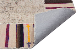 Naturel Over Dyed Patchwork Unique Rug 6'2'' x 9'1'' ft 187 x 278 cm