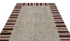 Naturel Over Dyed Patchwork Unique Rug 6'2'' x 9'1'' ft 187 x 278 cm