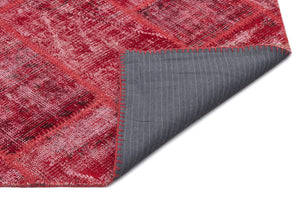 Red Over Dyed Patchwork Unique Rug 5'3'' x 7'7'' ft 160 x 230 cm
