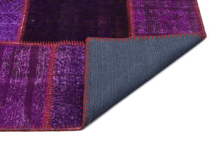 Purple Over Dyed Patchwork Unique Rug 5'3'' x 7'7'' ft 160 x 230 cm
