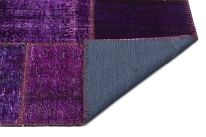 Purple Over Dyed Patchwork Unique Rug 5'3'' x 7'7'' ft 160 x 230 cm
