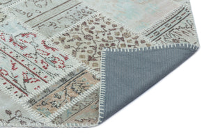 Beige Over Dyed Patchwork Unique Rug 3'11'' x 5'11'' ft 120 x 180 cm