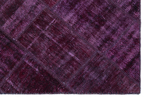 Purple Over Dyed Patchwork Unique Rug 3'11'' x 5'11'' ft 120 x 180 cm
