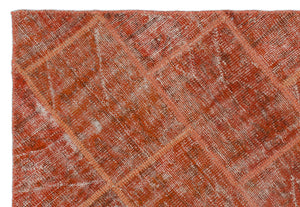 Orange Over Dyed Patchwork Unique Rug 3'11'' x 5'11'' ft 120 x 180 cm