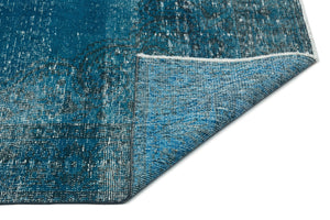 Turquoise Over Dyed Vintage Rug 5'10'' x 10'7'' ft 178 x 322 cm