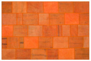 Mixed Over Dyed Kilim Patchwork Unique Rug 6'5'' x 9'9'' ft 195 x 298 cm