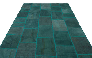 Mixed Over Dyed Kilim Patchwork Unique Rug 6'6'' x 9'10'' ft 199 x 300 cm