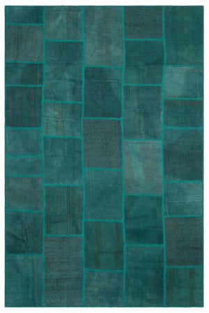 Mixed Over Dyed Kilim Patchwork Unique Rug 6'6'' x 9'10'' ft 199 x 300 cm