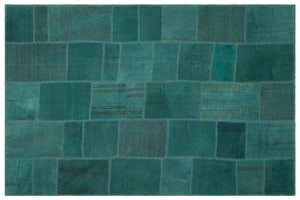 Mixed Over Dyed Kilim Patchwork Unique Rug 6'6'' x 9'10'' ft 197 x 300 cm