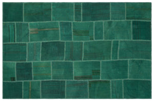 Mixed Over Dyed Kilim Patchwork Unique Rug 6'4'' x 9'9'' ft 193 x 297 cm