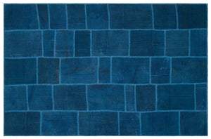 Mixed Over Dyed Kilim Patchwork Unique Rug 6'5'' x 9'9'' ft 195 x 298 cm