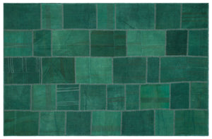 Mixed Over Dyed Kilim Patchwork Unique Rug 6'4'' x 9'11'' ft 193 x 302 cm