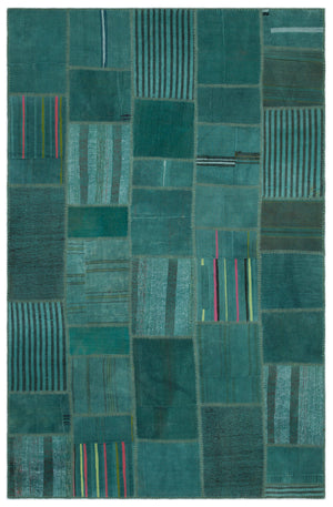 Mixed Over Dyed Kilim Patchwork Unique Rug 6'5'' x 9'11'' ft 195 x 303 cm