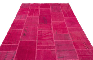 Mixed Over Dyed Kilim Patchwork Unique Rug 6'6'' x 9'9'' ft 197 x 297 cm