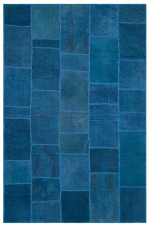 Mixed Over Dyed Kilim Patchwork Unique Rug 6'5'' x 9'9'' ft 195 x 298 cm